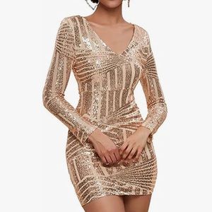 Nude sequin cocktail dress